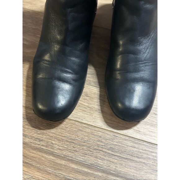Cole Haan Women's Black Leather Mid-Calf Block Heeled Boots Size 7.5 - Picture 5 of 9